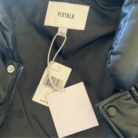 Revolve Pistola Callista Puffer Jacket Removable Sleeves Black Size Large - Picture 10 of 16